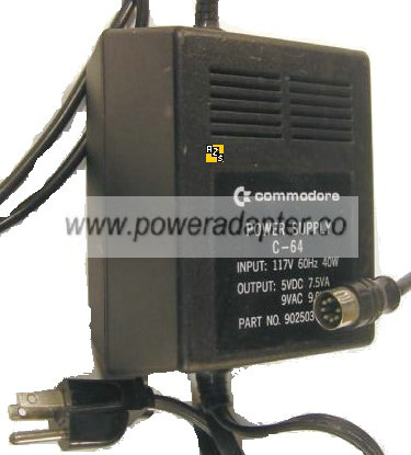 COMMODORE 902503-02 AC ADAPTER 5VDC 6.5VA CLASS 2 POWER SUPPLY - Click Image to Close